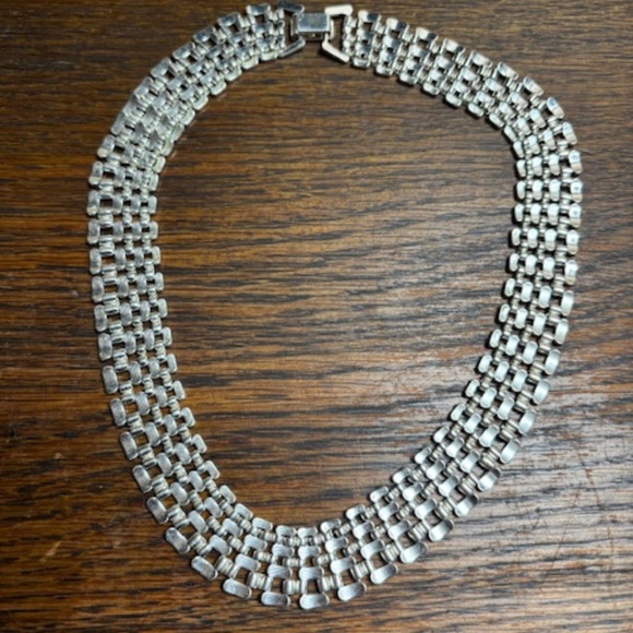 Shaquille O Panther style silver (tested) Designer  necklace- Stunning- 62 grams